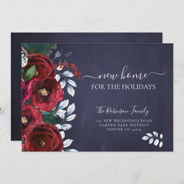 Christmas new home for the holidays moving announcement (Front/Back)