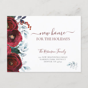 Christmas new home for the holidays moving announcement postcard