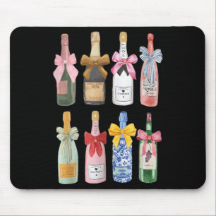 Christmas New Year Champagne Gl Coquette Bot-tle M Mouse Pad