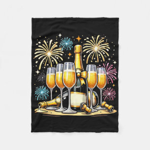 Christmas New Year Champagne Gl Coquette Bottle Fi Fleece Blanket