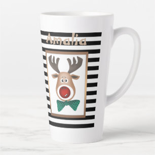 Christmas, new year, deer latte mug
