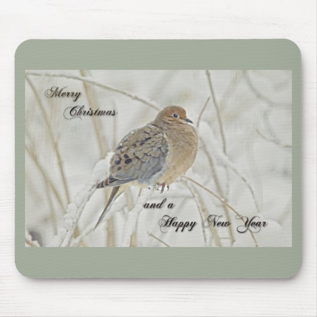 Christmas & New Year Greeting - Mourning Dove Mouse Pad (Front)