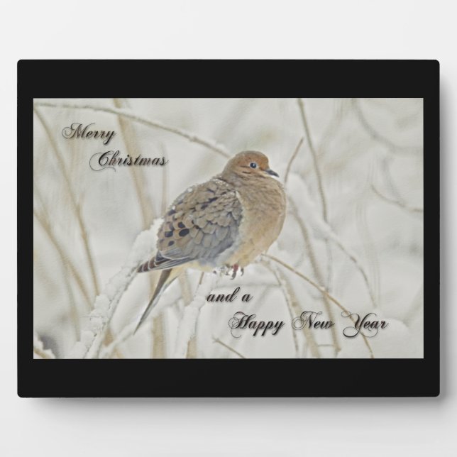 Christmas & New Year Greeting - Mourning Dove Plaque (Front)