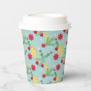 Christmas , new year pattern. paper cups
