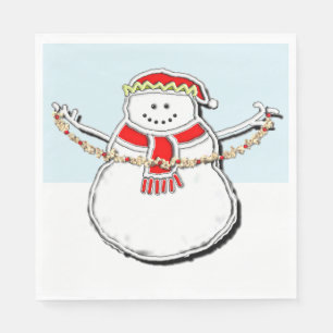 Christmas New Year's Day Snowman Napkin