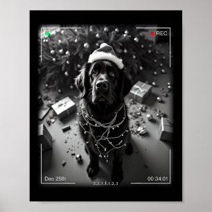 Christmas Newfoundland Dog Caught On Camera Poster
