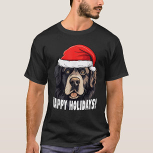Christmas Newfoundland Dog Yappy Holidays Funny Pu T-Shirt
