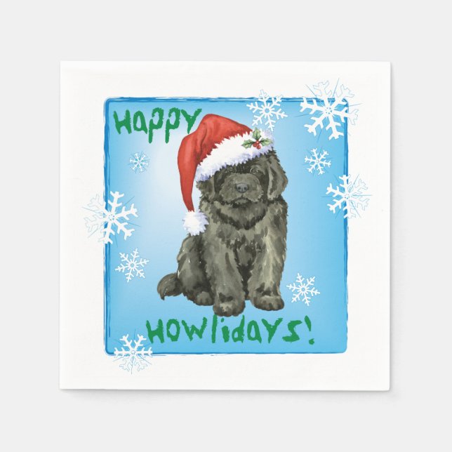 Christmas Newfoundland Napkin (Front)