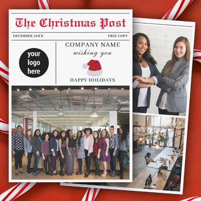 Christmas Newsletter Newspaper Business Corporate  Holiday Card (Christmas Newsletter Newspaper Business Corporate Holiday Card)