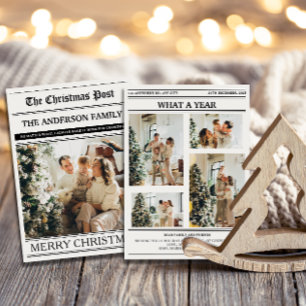 Christmas Newspaper Photo What a Year Holiday Card
