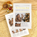 Christmas Newspaper Year In Review 7 Photos<br><div class="desc">Read all about it and give your Christmas cards a sparkle with real gold, silver, or rose gold foil! Turn your holiday card into a charming keepsake with this newspaper-style Christmas photo foil card! The front features your city and year at the top, followed by “The Christmas Post” in a...</div>