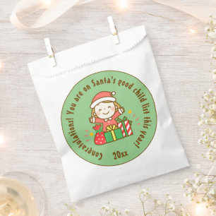 Christmas Nice List Kids Gift From Santa Clause Favour Bags