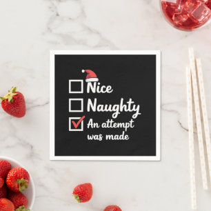 Christmas Nice Naughty Attempt Was Made Xmas Napkin