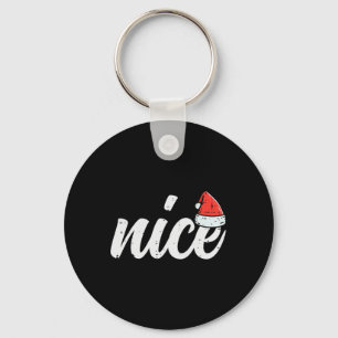 Christmas Nice Naughty Couple Funny Xmas Matching  Key Ring