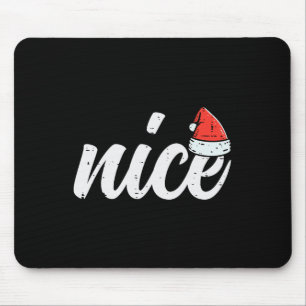 Christmas Nice Naughty Couple Funny Xmas Matching  Mouse Pad