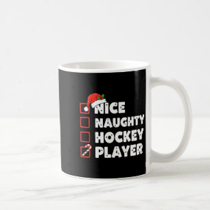 Christmas Nice Naughty Hockey Player List Santa Ch Coffee Mug