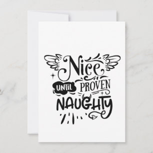 Christmas Nice Until Proven Naughty Funny Santa  Invitation