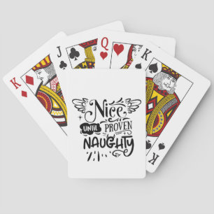 Christmas Nice Until Proven Naughty Funny Santa  Playing Cards