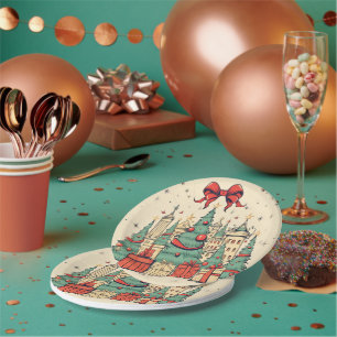 Christmas nice vintage paper plate