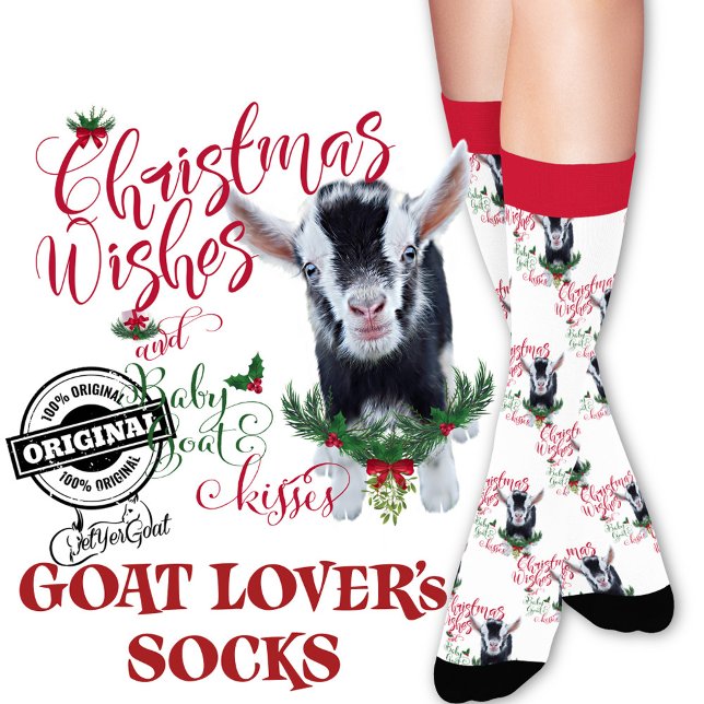Christmas Nigerian Dwarf  Baby Goat Wishes  Socks (Creator Uploaded)
