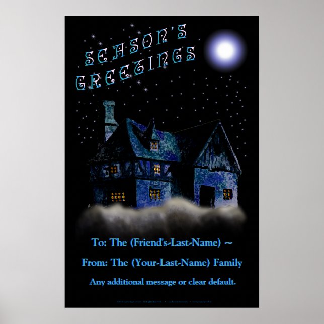 Christmas Night Door-Size Greeting - Personalised Poster (Front)