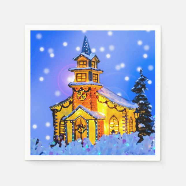 Christmas Night Paper Napkin (Front)