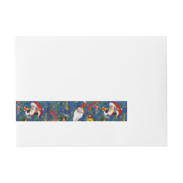 CHRISTMAS NIGHT/ SANTA CLAUS WRAPAROUND ADDRESS LABEL (Front)