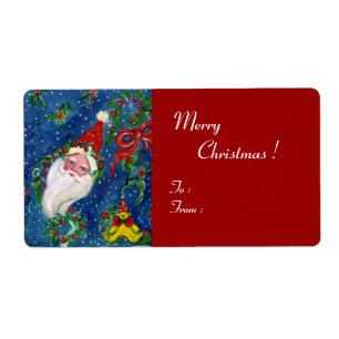 CHRISTMAS NIGHT / SANTA WITH TOYS AND RED BOW