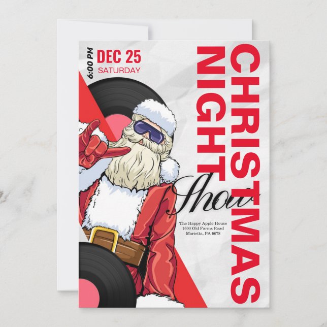 Christmas Night Show Music Party Invitation (Front)