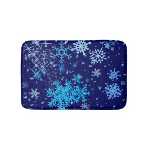 Christmas Night Snowfall Bath Mat