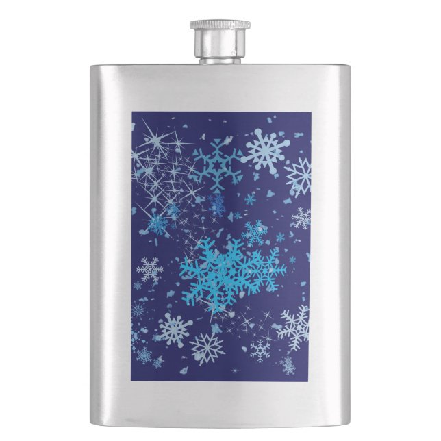 Christmas Night Snowfall Hip Flask (Front)