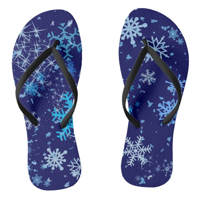 Christmas Night Snowfall Jandals (Footbed)