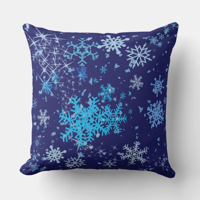 Christmas Night Snowfall Outdoor Cushion (Front)