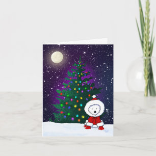 Christmas Night Westie Holiday Card