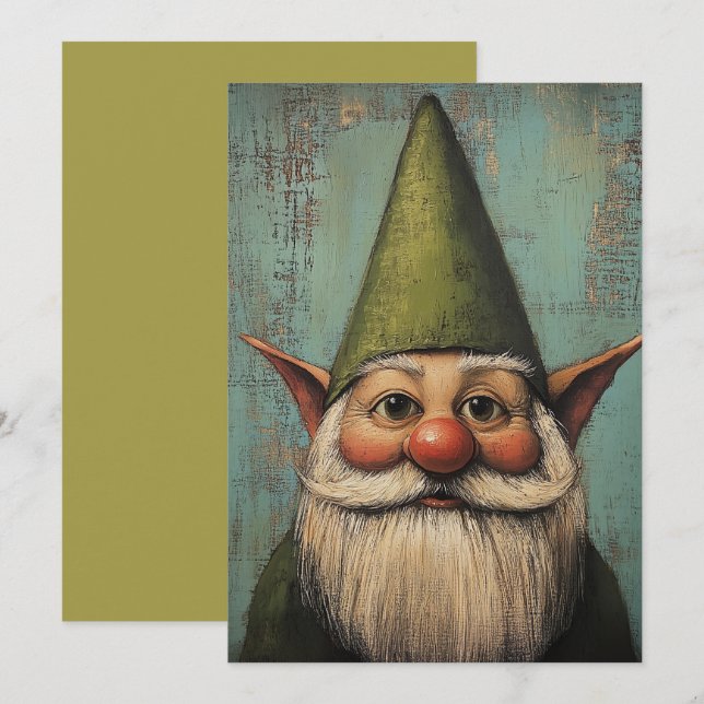 Christmas Nisse - Traditional Nordic Holiday Art Card (Front/Back)