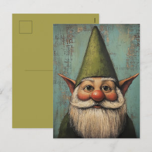 Christmas Nisse - Traditional Nordic Holiday Art Postcard