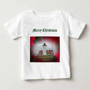 Christmas Nobska Point Lighthouse Baby T-Shirt