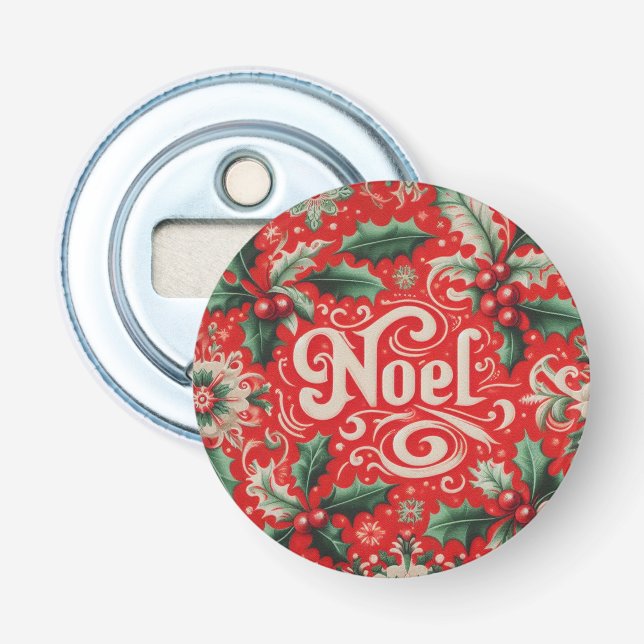 Christmas Noel Red & Green  Bottle Opener (Front)