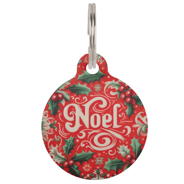 Christmas Noel Red & Green  Pet Tag (Front)