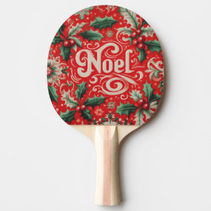 Christmas Noel Red & Green Ping Pong Paddle