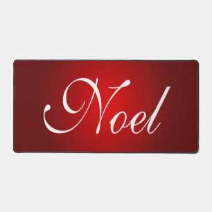 Christmas Noel Red White Fancy Holiday Design Desk Mat