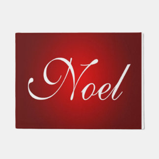 Christmas Noel Red White Fancy Holiday Design Doormat