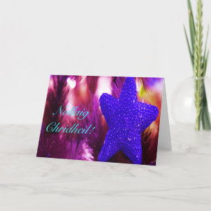 Christmas Nollaig Chridheil Blue Star Holiday Card