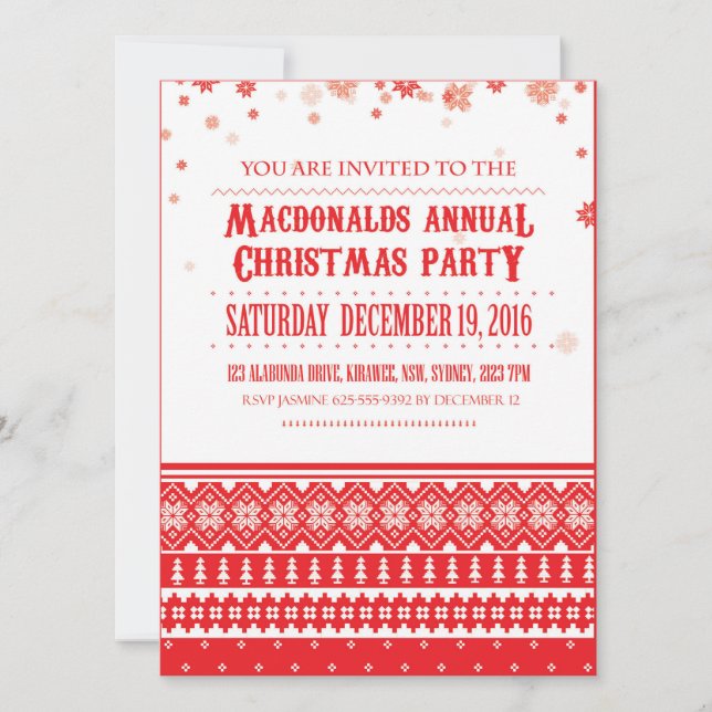 Christmas Nordic Scandinavian Holiday Invitations (Front)