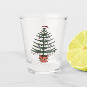 Christmas Norfolk Island Pine Potted Araucaria Shot Glass