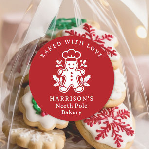 Christmas North Pole Bakery Baked With Love Classic Round Sticker