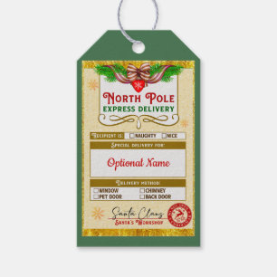 Christmas North Pole Express Nice list approved Gift Tags