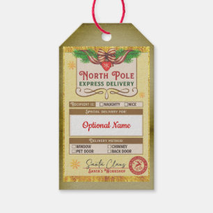 Christmas North Pole Express Nice list approved Gift Tags