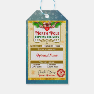Christmas North Pole Express Nice list approved Gift Tags