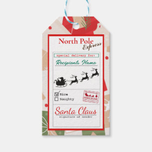 Christmas North Pole Express Special Delivery Gif Gift Tags